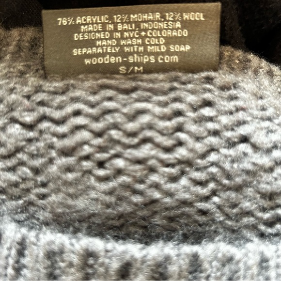Wooden Ships Gray Mohair Wool Blend Sweater Size S/M - Picture 6 of 6